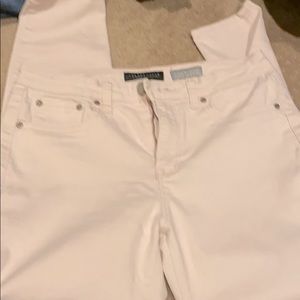 High waisted ankle jeggings in rose color